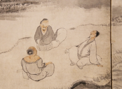 田能村竹田《高客聴琴図屏風》（部分）1822(文政5)年  