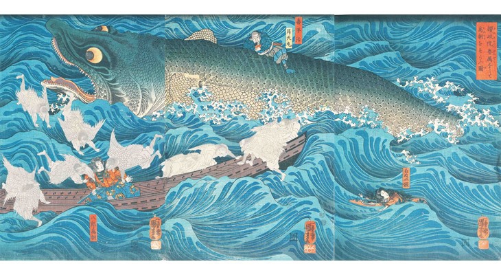 　　　　　　　　　　　　　UTAGAWA Kuniyoshi 《Tametomo Rescused by Tengus Sent by Sanuki-no-in》/ Hagi Uragami Museum