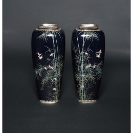 安藤重兵衛 《竹に雀図七宝花瓶》
京都国立近代美術館